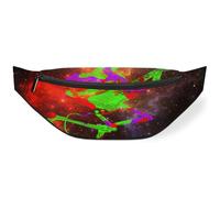 Riñonera creativa con diseño de galaxia para mujeres, hombres, niñas y niños, diseño de calavera de galaxia, guitarra, riñonera, bolsa de cinturón para viajes, deportes, correr, color, M