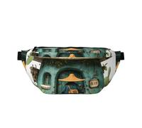 Riñonera cruzada: ajustable, exquisito patrón de niño que llega a casa y resistente al desgaste para viajes y deportes