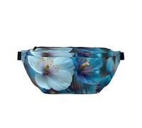 Riñonera cruzada: ajustable, exquisito patrón de serenidad azul y resistente al desgaste para viajes y deportes