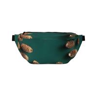 Riñonera cruzada con borde de piño. Gran capacidad, impermeable y resistente al polvo, cremallera segura, adecuada para viajes y actividades al aire libre, negro, talla única