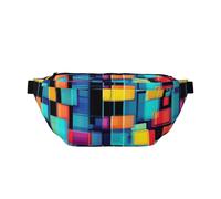 Riñonera cruzada con diagrama geométrico cuadrado. Gran capacidad, impermeable y resistente al polvo, cremallera segura, adecuada para viajes y actividades al aire libre.