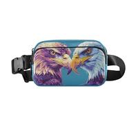 Riñonera cruzada con diseño de águilas mirándose entre sí, multicolor, Talla única, Informal