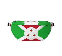 Riñonera cruzada con diseño de bandera de Burundi, versátil y compacta, bolsa de viaje para almacenamiento manos libres, Negro -, Talla única