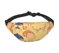 Riñonera cruzada con diseño de búho torcido para niños, bolsa de cintura grande de viaje para deportes, correr, ciclismo, viajes, pesca