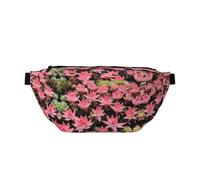 Riñonera cruzada con diseño de flamenco rosa y plantas suculentas, bolsa de viaje versátil y compacta para almacenamiento manos libres, Negro -, Talla única