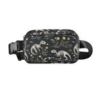 Riñonera cruzada con diseño de gatos del Himalaya para mujeres, hombres, adolescentes, impermeable, para ciclismo, senderismo, Hueso de dinosaurios, 1 size