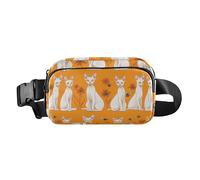 Riñonera cruzada con diseño de gatos del Himalaya para mujeres, hombres, adolescentes, impermeable, para ciclismo, senderismo, Energetic Sphynx Cats Naranja, 1 size