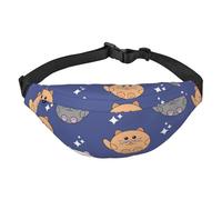 Riñonera Cruzada con diseño de Gatos Kawaii, para Mujeres y Hombres, riñonera a la Moda, riñonera para Senderismo, Correr, Viajes