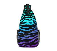 Riñonera cruzada con diseño de rayas de cebra, color morado, azul y verde, camuflaje, para hombres y mujeres