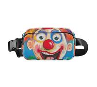 Riñonera cruzada con diseño de sirena colorida para mujeres, hombres, adolescentes, bolsa de pecho de gran capacidad, Caras divertidas de payaso, 1 size