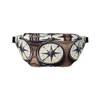 Riñonera cruzada con estampado de brújula náutica, para deportes al aire libre, para mujeres y hombres, bolsa de viaje para entrenamiento