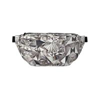 Riñonera cruzada con estampado de diamantes abstractos con purpurina y cristales para exteriores, para mujeres y hombres, bolsa de cintura de viaje para entrenamiento