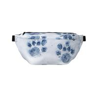 Riñonera cruzada con estampado de huellas de animales con correa ajustable para viajar, correr, senderismo