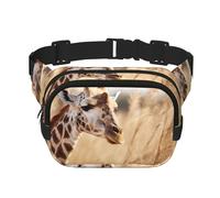 Riñonera cruzada con estampado de jirafa animal para mujer, para viajar, correr, Negro -, Talla única