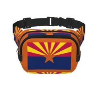 Riñonera cruzada con estampado de la bandera del estado de Arizona, para mujer, para viajar, correr, Negro -, Talla única