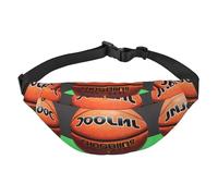 Riñonera cruzada con fondo de baloncesto para niños, bolsa de cintura grande de viaje para deportes, correr, ciclismo, viajes, pesca, negro, talla única