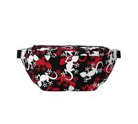 Riñonera cruzada con patrón de salamandra roja y blanca para hombres y mujeres, al aire libre, deportes, senderismo, viajes, multicolor, Talla única, Mochila de senderismo
