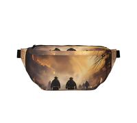 Riñonera cruzada de bomberos de lucha contra incendios. Gran capacidad, impermeable y resistente al polvo, cremallera segura, adecuada para viajes y actividades al aire libre, negro, talla única