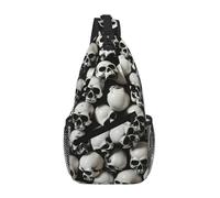 Riñonera cruzada de calavera negra para hombre y mujer