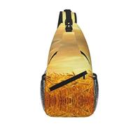 Riñonera cruzada de campo de trigo, bandolera para el pecho, correa de hombro, cintura para hombres y mujeres