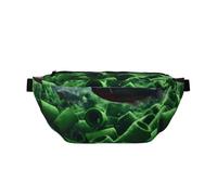 Riñonera cruzada de fondo marino verde, correa ligera de gran capacidad para deportes al aire libre, viajes, compras