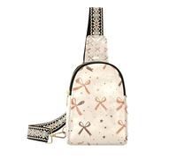 Riñonera cruzada de moda con pajarita marrón para mujer para el día, Pajarita marrón, 1 size