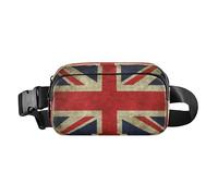 Riñonera cruzada de moda para hombres y mujeres, bolsa cruzada de gran capacidad con correa ajustable para ciclismo, senderismo, gimnasio, bandera del Reino Unido, Bandera Grunge del Reino Unido,