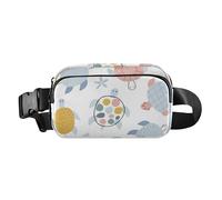 Riñonera cruzada de moda para mujeres, hombres, adolescentes, resistente al agua, cinturón de pecho con correa ajustable para viajes, vacaciones, correr, bebés, lindas tortugas, Baby Cute Turtles,