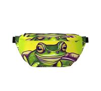 Riñonera cruzada de rana en un estanque. Gran capacidad, impermeable y resistente al polvo, cremallera segura, adecuada para viajes y actividades al aire libre.