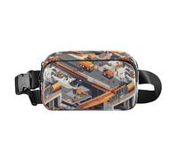 Riñonera cruzada de vehículos de construcción para mujeres, hombres, adolescentes, bolsa de cinturón de gran capacidad para entrenamiento, Camión mezclador de concreto para construir puentes, 1 size
