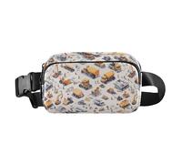 Riñonera cruzada de vehículos de construcción para mujeres, hombres, adolescentes, bolsa de cinturón de gran capacidad para entrenamiento, Camión mezclador de concreto con grúa de presa de