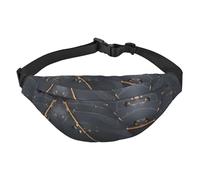 Riñonera cruzada de viaje con hojas de plantas encantadas, adecuada para deportes, correr, ciclismo, viajes, pesca para niños, riñonera grande