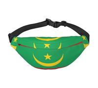Riñonera cruzada de viaje con la bandera de Mauritania, adecuada para deportes, correr, ciclismo, viajes, pesca para niños, riñonera grande