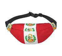 Riñonera cruzada grande con diseño de bandera de Perú, adecuada para deportes, correr, ciclismo, viajes, pesca, para niños,