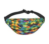 Riñonera cruzada grande con diseño de escamas de pez arcoíris, adecuada para deportes, correr, ciclismo, viajes, pesca, para niños,