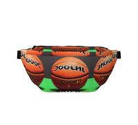 Riñonera cruzada grande con fondo de baloncesto, regalos para disfrutar de deportes, festivales, entrenamiento, viajes, correr, casual, color negro, talla única, Black, Talla única