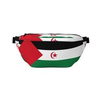 Riñonera cruzada grande con la bandera del Sáhara Occidental, regalos para disfrutar de deportes, festivales, entrenamiento, viajes, correr, casual, color negro, talla única, Black, Talla única