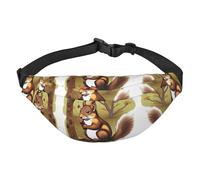 Riñonera cruzada grande de moda con ardilla que come nueces, bolsa de cintura para viajes, casual, adecuada para deportes, correr, ciclismo, viajes, pesca
