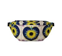 Riñonera cruzada impermeable con correa ajustable y diseño de corazón de dibujos animados para correr, sin rebote, para gimnasio, bolsa cruzada impermeable