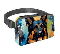 Riñonera cruzada impermeable para mujeres y hombres, riñonera con correa ajustable para correr, entrenar, viajar, pastor alemán, Multicolor 1, Talla única, Organizador de bolsas