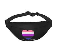 Riñonera cruzada LGBTQ Gay Genderfluid Ally Pride Flag para senderismo, correr, viajes, ciclismo e informal, Black, Talla única, Cinturón de dinero