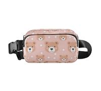 Riñonera cruzada Little Brown Bear para mujeres y hombres, riñonera cruzada con correa ajustable para viajes, entrenamiento, senderismo, multicolor, Talla única