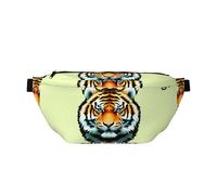 Riñonera cruzada Little Fat Tiger Head. Gran capacidad, impermeable y resistente al polvo, cremallera segura, adecuada para viajes y actividades al aire libre.