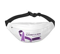 Riñonera cruzada para el mes de concienciación sobre el Alzheimer y el cerebro para senderismo, correr, viajes, ciclismo e informal, Black, Talla única, Cinturón de dinero