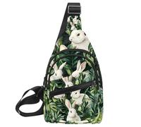 Riñonera cruzada para exteriores, senderismo, viajes, conejos blancos bosques, Multicolor 09, 11.8x7x1.5in/30x18x4cm