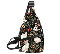 Riñonera cruzada para exteriores, senderismo, viajes, conejos blancos bosques, Multicolor 18, 11.8x7x1.5in/30x18x4cm