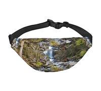 Riñonera cruzada para hombres y mujeres, bolsa de cintura cruzada con estampado de tendón de cascada para entrenamiento, deportes, viajes, Como se muestra en la imagen, Talla única, Mochila casual