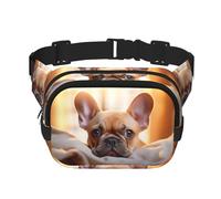 Riñonera cruzada para mujer, diseño de bulldog francés, diseño de bulldog francés, para viajar, correr, Negro -, Talla única