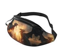 Riñonera cruzada para mujeres y hombres, bolsa de cinturón de viaje con diseño de dragón de fuego de Castle Cool Fire Dragon