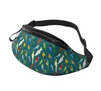 Riñonera cruzada para mujeres y hombres, bonita riñonera para correr con diseño de tucán tropical, bolsa de viaje para mujeres y hombres